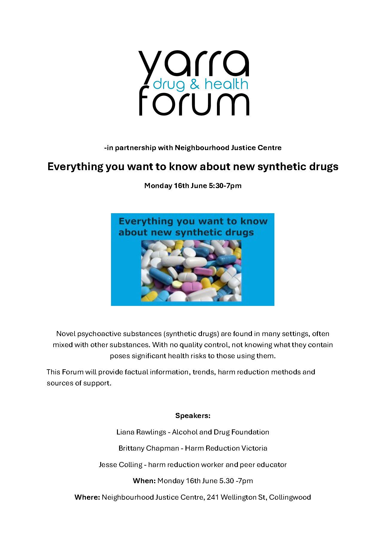 YDHF New Synthetic Drugs Flyer - Fitzroy High School - Embrace a bold & ambitious future.